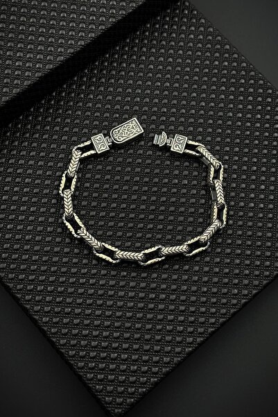 FRNCH 925 Ayar Gümüş İtalyan Model Gümüş Renk Erkek Bileklik FRJ12650-3650-A