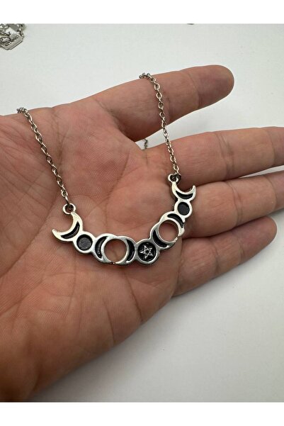 Yuchicly Triple Moon Goddess and Sun Pentagram Women Men Necklace – Mysticism...