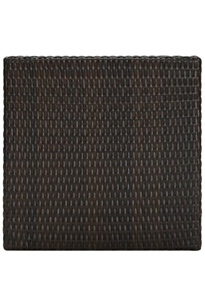vidaxl Garden Bar Table Brown 60.5x60.5x110.5 cm Poly Rattan