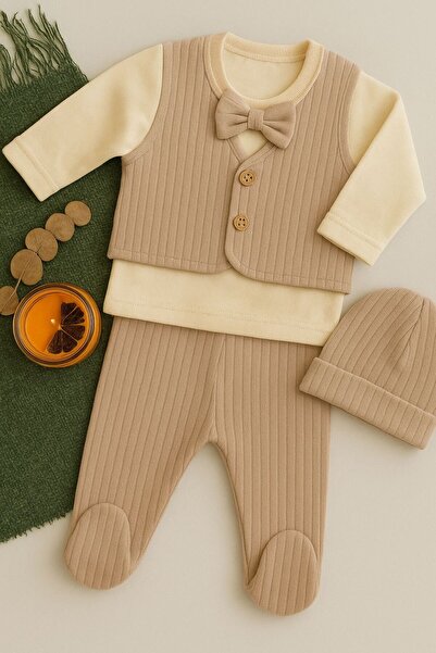 DaphKids طقم للأطفال حديثي الولادة من عمر 0-3 أشهر يتضمن حذاء واقي لليدين ورب...