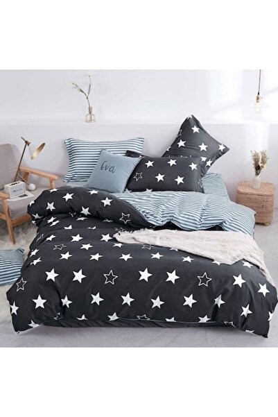 Casa de Vis Set lenjerie de pat dublu, bumbac satinat, 220 x 230 cm, 4 piese,...