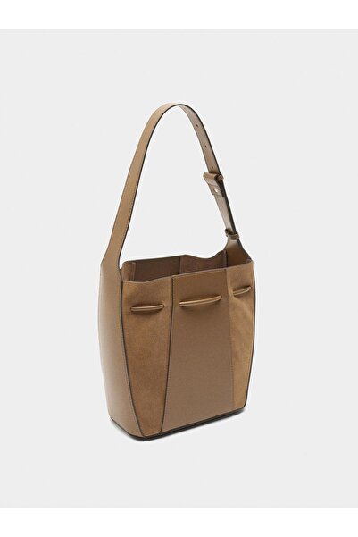 PARFOIS Deri Detaylı Bucket Çanta M