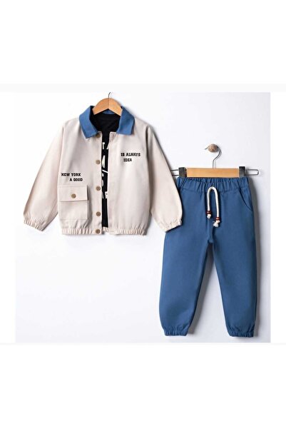LUCCO Erkek Çocuk Pantolon Ceket Ve Tshirt Takım 3 lü