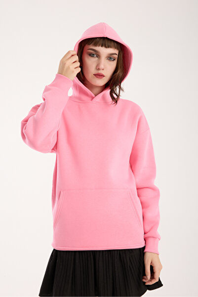 VEK Unisex OVERSIZE Φούτερ με κουκούλα με φλις εσωτερικά