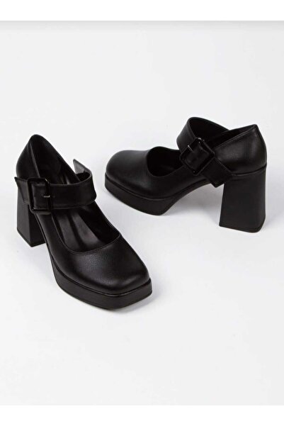 AYDOĞDU by ünal Черни дамски мокасини с висок ток