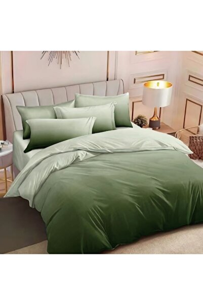 Casa de Vis Set lenjerie de pat dublu, 6 piese, bumbac satinat, 220 x 230 cm,...