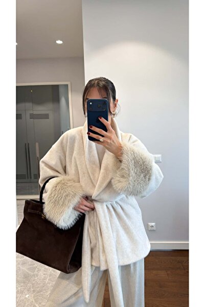 sinemkivanc co Pelzärmel-Detaillierte Jacke