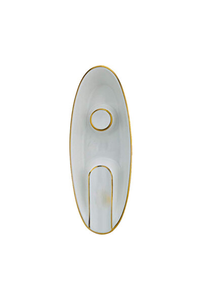 EOL Scrumieră ceramică pentru un trabuc, formă de barcă, albă