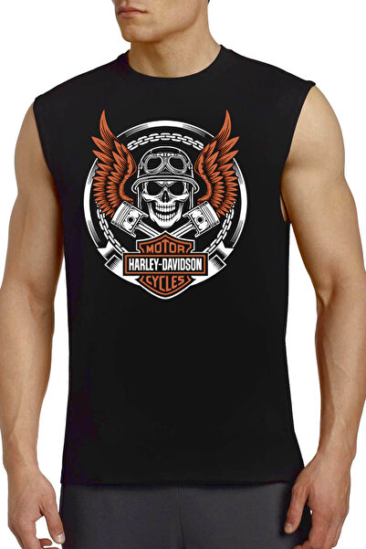 ROCKANDROLL Mânecă decupată cu aripi de motociclist |   Tricou pentru bărbați...