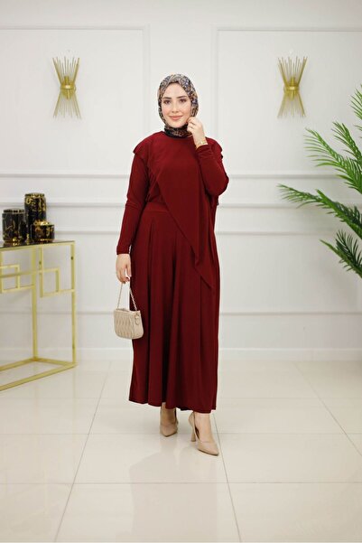 Valens Butik Asymmetrical Cut Tunic and Wide Leg Pants Two-Piece Nil Hijab Set