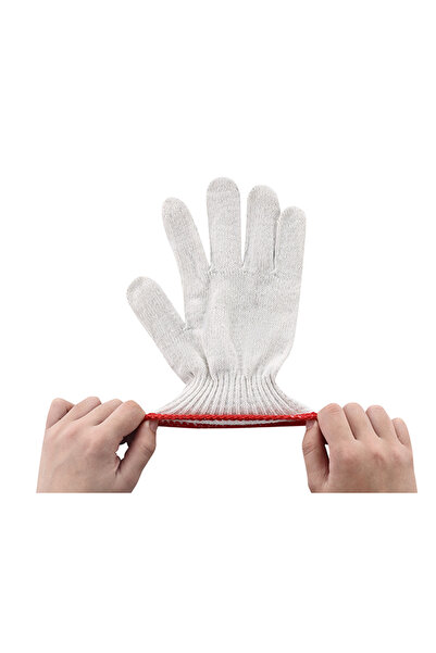 Lawazim Gloves - 8 Pairs 34.5g - Knit Work Gloves with Wrist Protection and Breathable Cotton