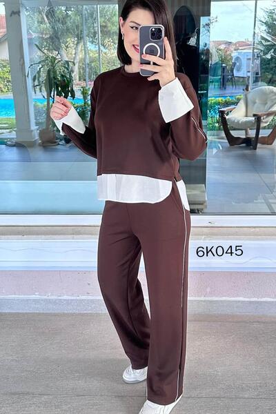 İnce Topuk Poplin Garnili Modal Suit 6K045