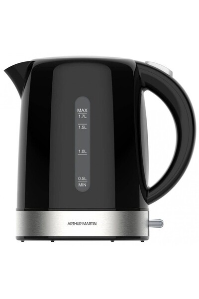 Arthur Martin Kettle AMKEO 2301 B, 2200 W, 1.7 l, automatic shut-off, 360° rotating base,