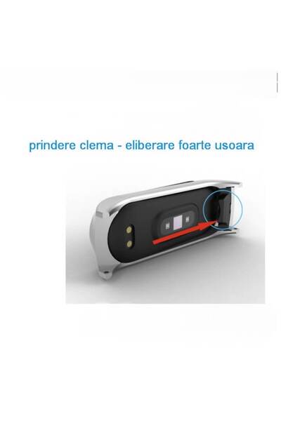 digital-play Curea metalică Rovtop, compatibilă cu Xiaomi Mi Band 3 / 4, fixare magnetică, roșie