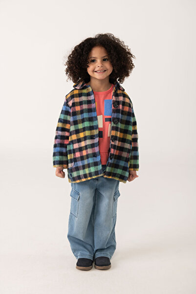 Boboli Girls' Cargo Pocket Denim Pants