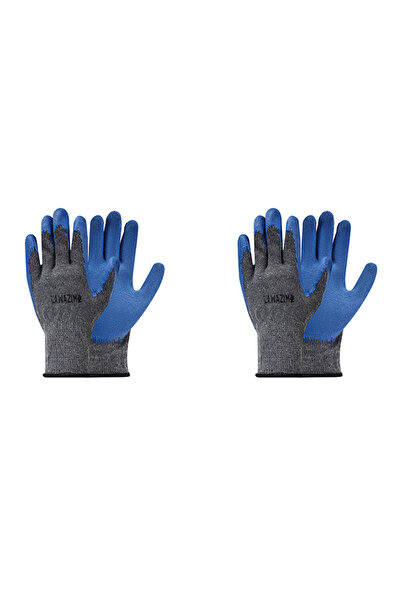 Lawazim Gloves - 2 Pairs 90g - Protective Non-Slip Rubber Grip Knitted Working Gloves