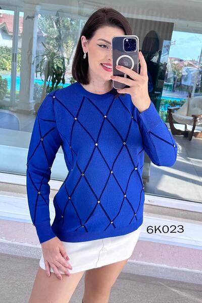İnce Topuk Baklava Patterned Knitwear Blouse 6K023