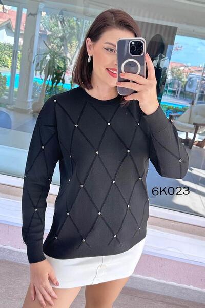 İnce Topuk Baklava Patterned Knitwear Blouse 6K023