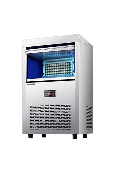 FiveStar آلة صنع الثلج التجارية من TEmkin المصنوعة من الفولاذ المقاوم للصدأ، 165 رطلاً/24 ساعة مع غطاء تخزين الثلج سعة 44 رطلاً