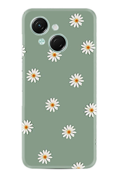 TECNO Spark Go 1 2025 Kılıf Boutique Baskılı Resimli Yeşil Papatyalar Pcode -041