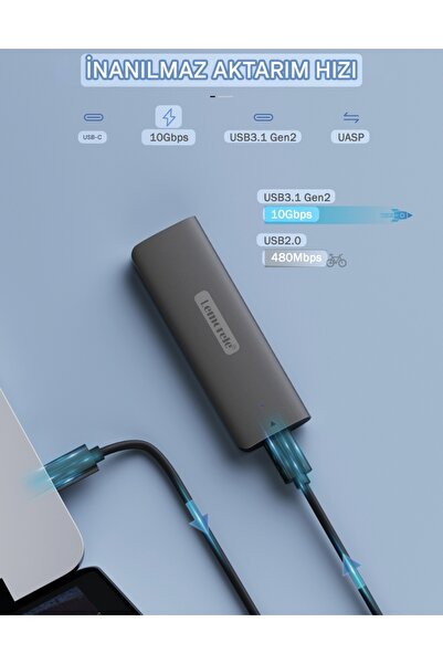 lemorele M.2 NVMe Muhafaza Ku-tu-su CE Lisanslı 2280/2260/2242/2230/ 10Gbps Yüksek Hızlı CE Lisanslı