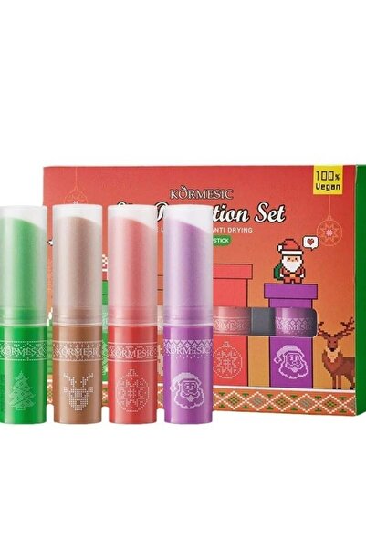 Kormesic مجموعة مرطب الشفاه (4 قطع) - إصدار رأس السنة