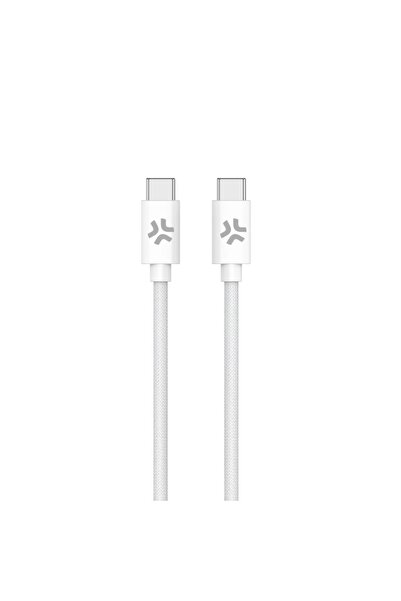 Celly 60W USB-C - USB-C Örgülü Şarj Kablosu - Beyaz