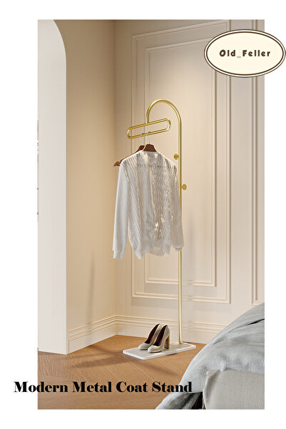 Old_Feller علاقة معاطف معدنية أنيقة بقاعدة رخامية. مزودة بثلاثة خطافات للمداخل وغرف النوم والممرات.