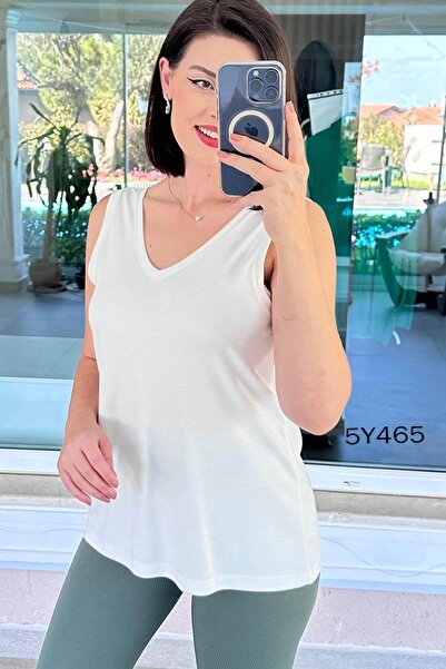 İnce Topuk Front Back V-Neck Undershirt 5Y465