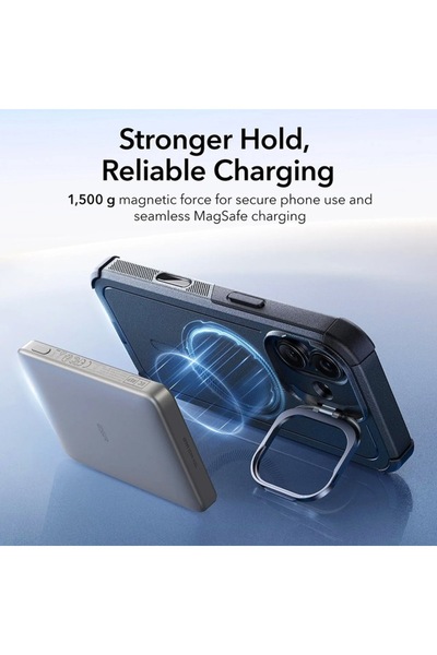 Optim Solution Προστατευτική θήκη MagSafe, ανθεκτική σε κραδασμούς, με βάση στήριξης, πολυανθρακικό, μαύρη, για Apple iP