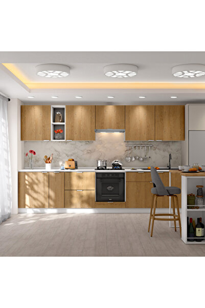 DEKOREX Alba Serisi 330 Cm. Fırın Aspiratör Ve Çekmece Modüllü Hazır Mutfak Al-330asp-c