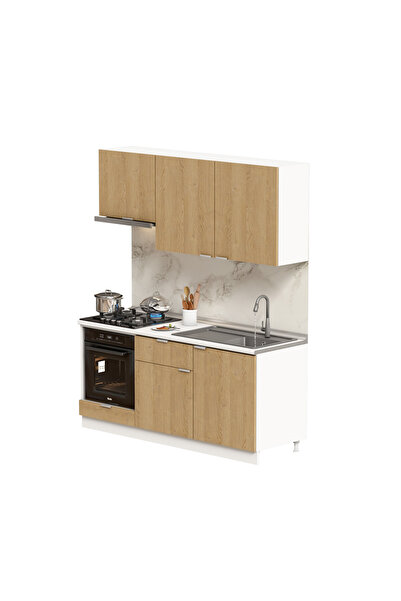 DEKOREX Alba Serisi 180 Cm Aspiratör Ve Fırın Modüllü Hazır Mutfak AL-180ASP