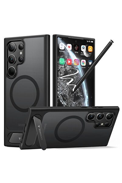 TORRAS Husă pentru Samsung Galaxy S24 Ultra, cu suport MagSafe, neagră