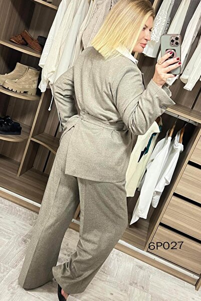 İnce Topuk Prive Series Jacketed Palazzo Suit 6P027