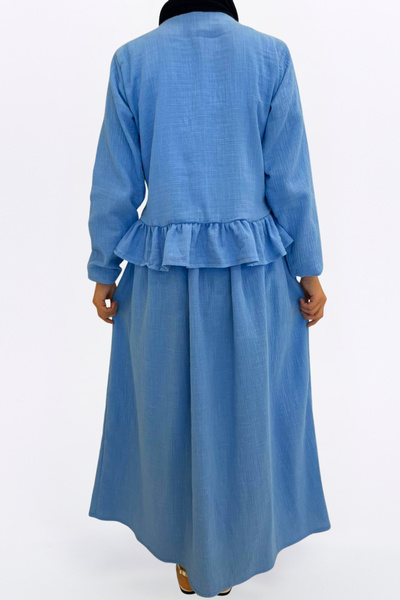 MAKSEN TEKSTİL Muslin Skirt Suit - Comfortable Fit 100% Cotton Muslin Fabric Women's Skirted Kimono Suit