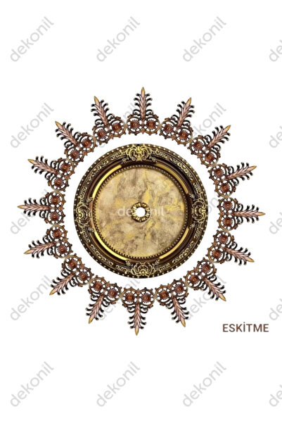 Dekonil Oval Eskitme (Kahverengi) Saray Tavan Paketi - Tavan Göbeği 60cm