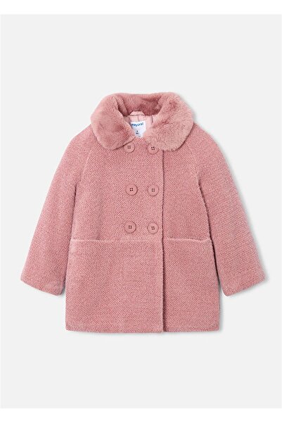 MAYORAL Kız Çocuk Örme Kürk Kaban Pudra 4438