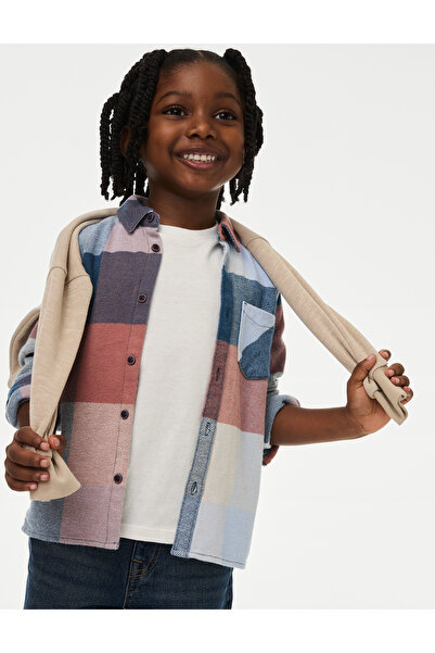 Marks & Spencer Pamuk Karışımlı Gömlek ve T-Shirt Takımı