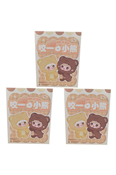 Choice1 random 3pcs Yooki 4th Generation Blind Box Take A Bit Small Bear Series Plush Toys Exquisite Doll Ke