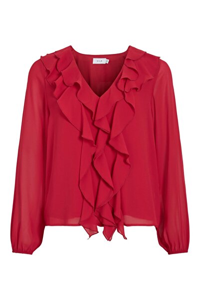 VILA Oberteil mit langen Ärmeln VIANE Gerüschtes