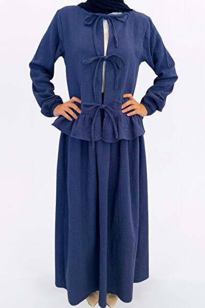 MAKSEN TEKSTİL Muslin Skirt Suit - Comfortable Fit 100% Cotton Muslin Fabric Women's Skirted Kimono Suit