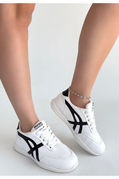 Erbilden Zlay Beyza Skin Black Detailed Lace-Up Sneakers