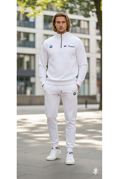 dwnwear Half Zipper - Bmw Printed - Sweatshirt Tracksuit - Bottom Top 2-Piece Set