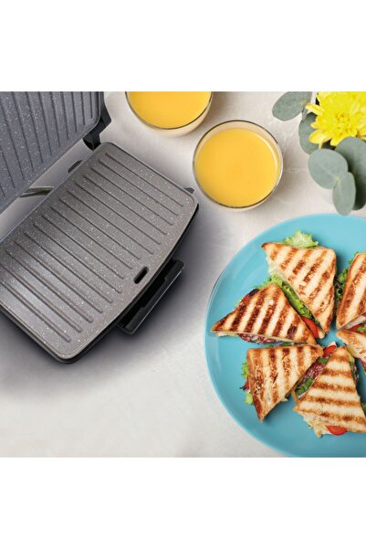 ROHNSON Sandwich maker R2122B, 23x15 cm, 1000W, finisaj anti-, deschidere la 105°, negru