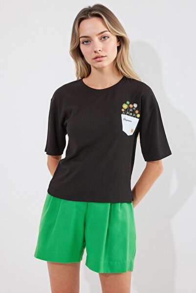 Hiccup Μπλουζάκι με στάμπα με κεντημένο στρογγυλό λαιμό BDART