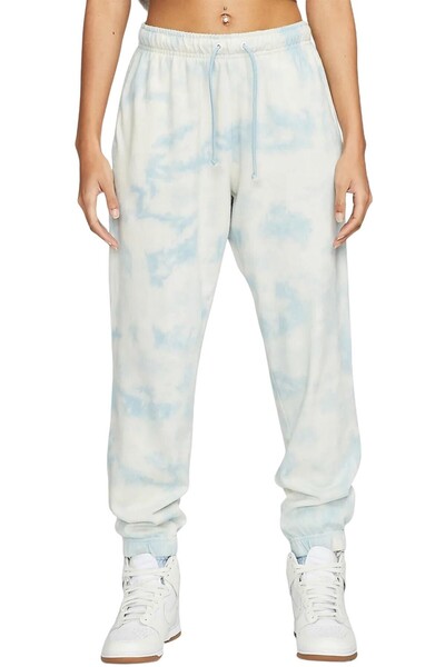 Nike Sportswear Jersey Mid Rise Loose Fit Women's Cloud Dye Kadın Bol Kesim Eşofman Altı Beyaz Mavi