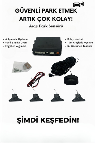 MEGLİO GLOBAL Sesli Park Sensörü Siyah – Dijital Ekransız Model