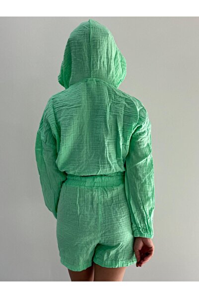 red sable Muslin Shorts and Crop Set