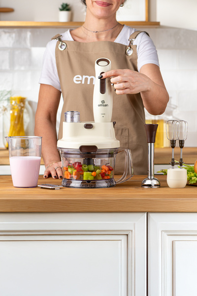 Genel Markalar Krem Renkli Çok Fonksiyonlu Mutfak Robotu, Nostaljik Tasarım, 2837h