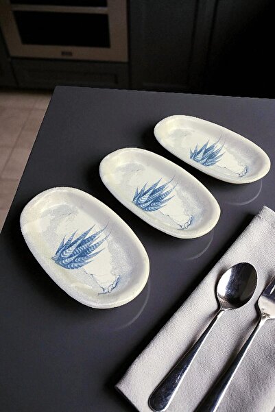 Keramika Blue Magic Hitit Boat Plate 16 cm 3 Pieces - 19864